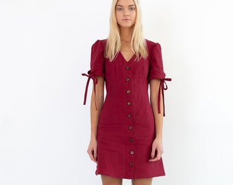 Ready to ship / VENUS Linen Dress for Women / Linen Button Down Dress