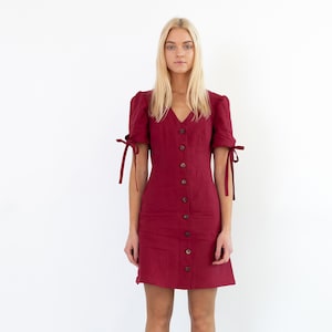 Ready to ship / VENUS Linen Dress for Women / Linen Button Down Dress