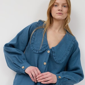 Linen Shirt Dress MELODY / Long Sleeve / Elegant Clothing for Women