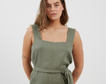 DAKOTA Linen Jumpsuit for Women / Linen Overalls / Linen Romper