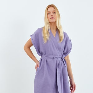 FAITH Linen Kimono Dress / Linen Wrap Dress