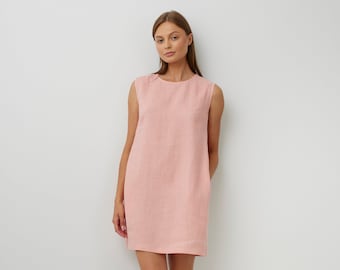 a line button down midi dress Aysha Buttoned Linen Midi Dress - White main image 1
