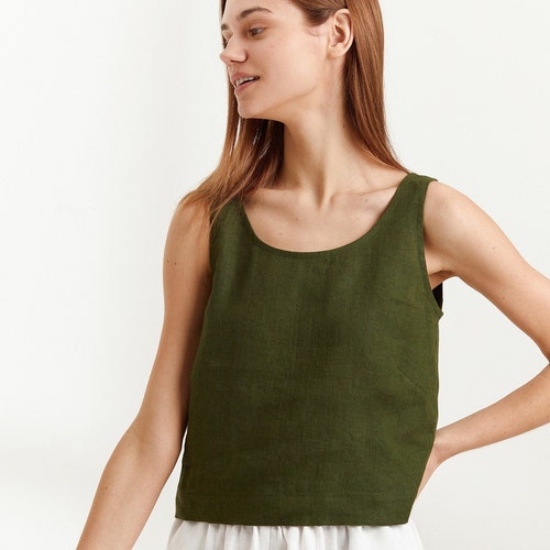 CALI Linen Tank Top / Sleeveless Blouse 