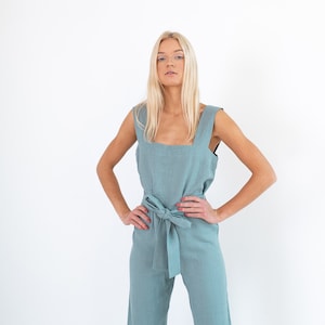 DAKOTA Linen Jumpsuit for Women / Linen Overalls / Linen Romper