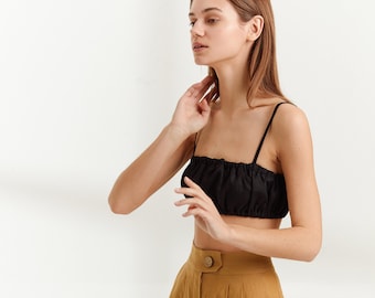 Ready to ship / CLEO Linen Bralette / Crop Top