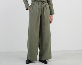 Wide Leg Linen Pants LUCAS / Trousers / Ready to ship