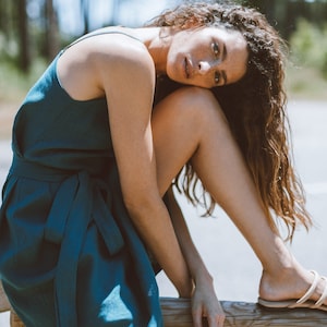 Ready to ship, Strappy Linen Dress KAIA, Slip Summer Dress, Handmade for Women