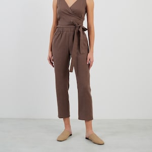 Linen High Waist Pants OLIVER / Tapered Trousers / Ready to ship image 1