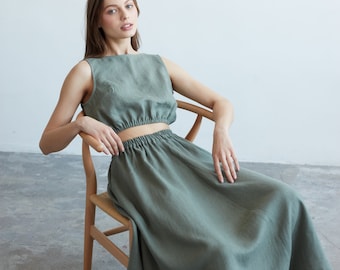 Foxgloves Cotton Poplin Skirt