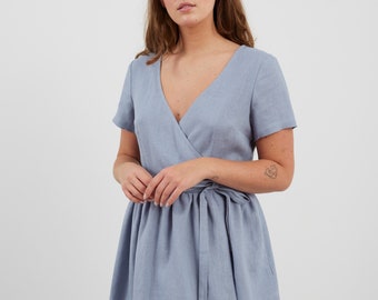 Linen Wrap Dress  FLORA / Linen Summer Dress
