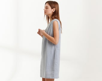 Ready to ship / AJA Linen Dress / Summer Sleeveless Linen Dress