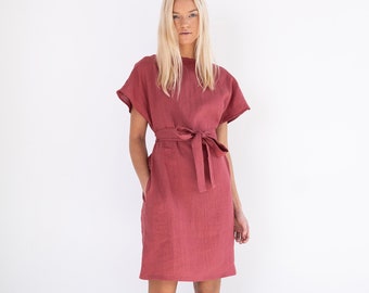 PENELOPE Robe en lin pour femme / Robe d’été en lin