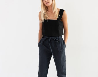 NOAH Linen Pants for Women / High Waisted Linen Trousers