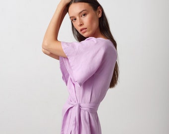 Vestido cruzado de lino MARY