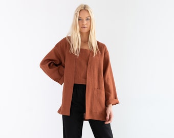 Prêt-à-partir / Veste en lin SELBY pour femme / Blazer en lin / Kimono en lin