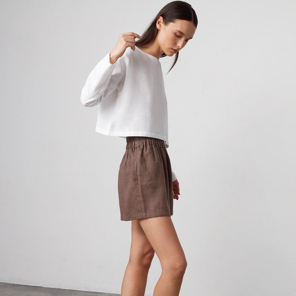 ISLA High Waisted Linen Shorts / Handmade Clothing for Women