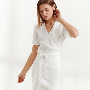 BRIGITTE Linen Wrap Dress / Linen Summer Dress