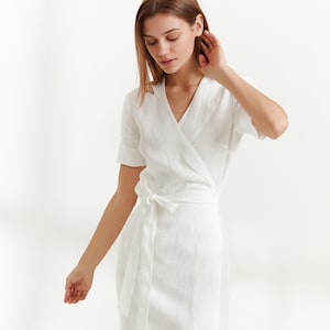 BRIGITTE Linen Wrap Dress / Linen Summer Dress