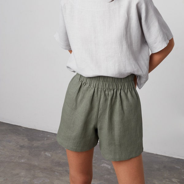 ISLA High Waisted Linen Shorts / Handmade Clothing for Women