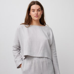 IVY Long Sleeve Linen Blouse / Loose Linen Tunic Top