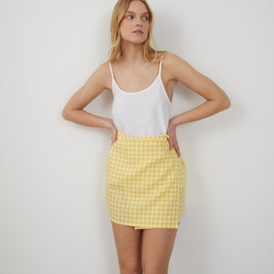 Linen Mini Wrap Skirt ANNALISE / Women Linen Skirt