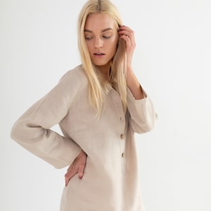 LARA Linen Tunic Shirt / Linen Top for Women