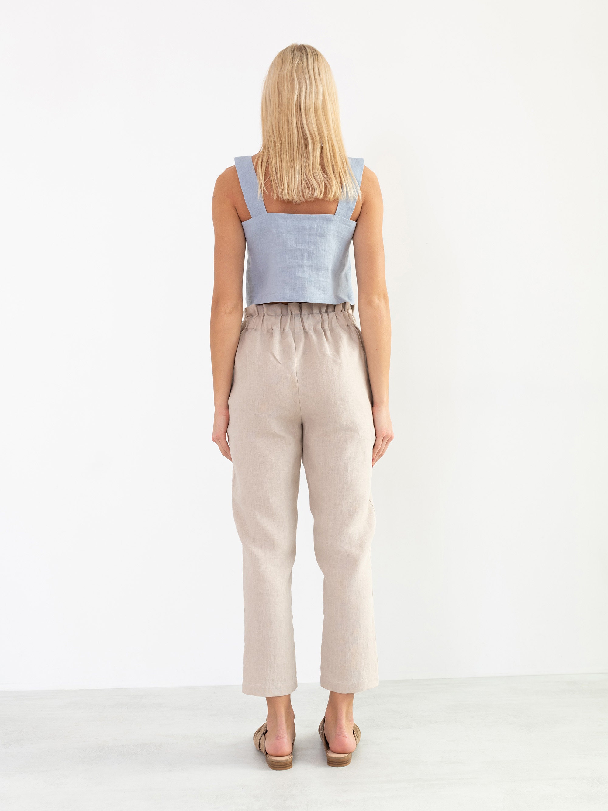 NOAH Linen Pants for Women / High Waisted Linen Trousers - Etsy