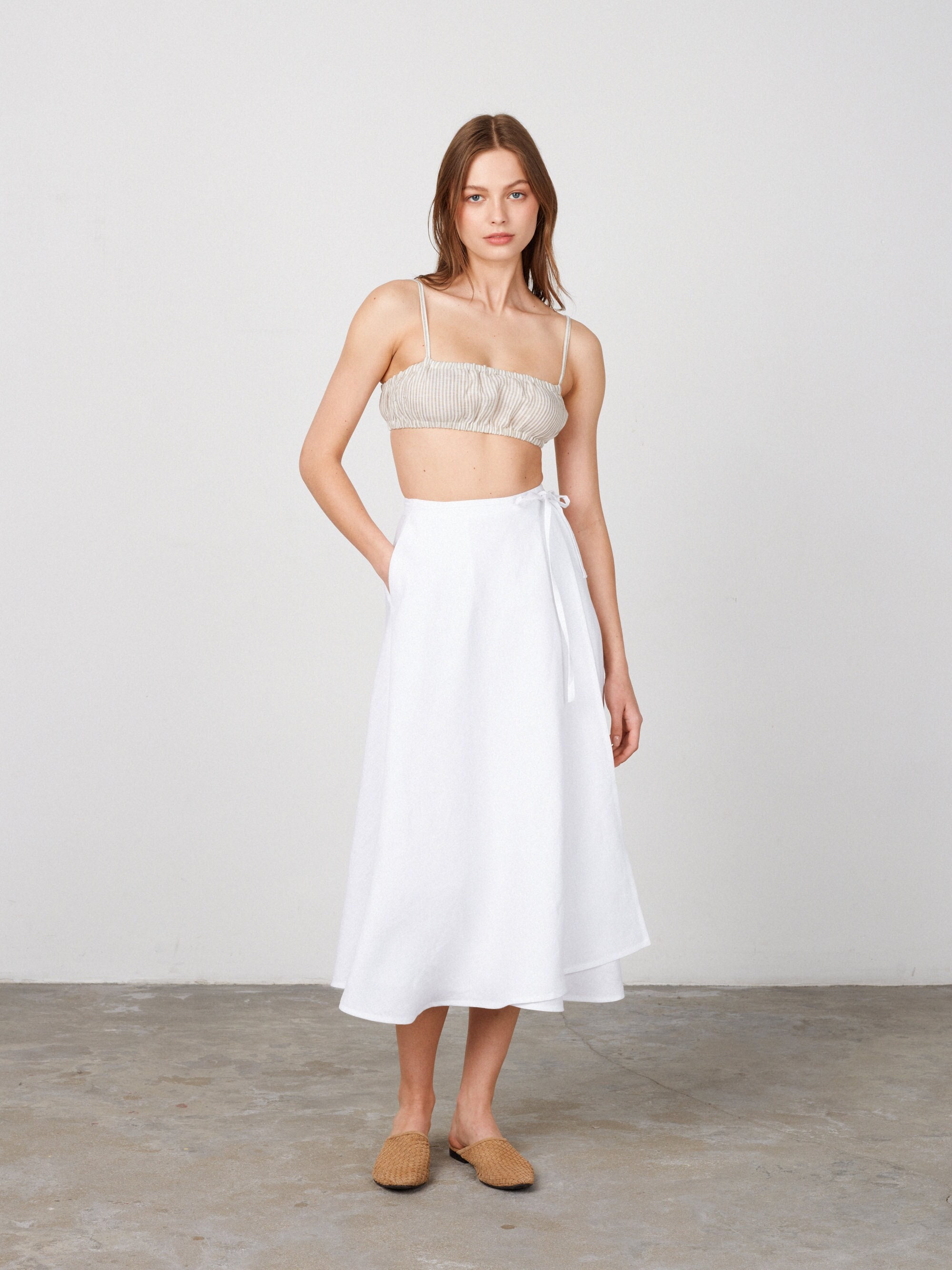 KENZIE Linen Wrap Skirt / Women Linen Skirt / Summer Linen