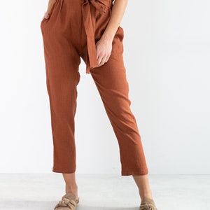 NOAH Linen Pants for Women / High Waisted Linen Trousers image 4