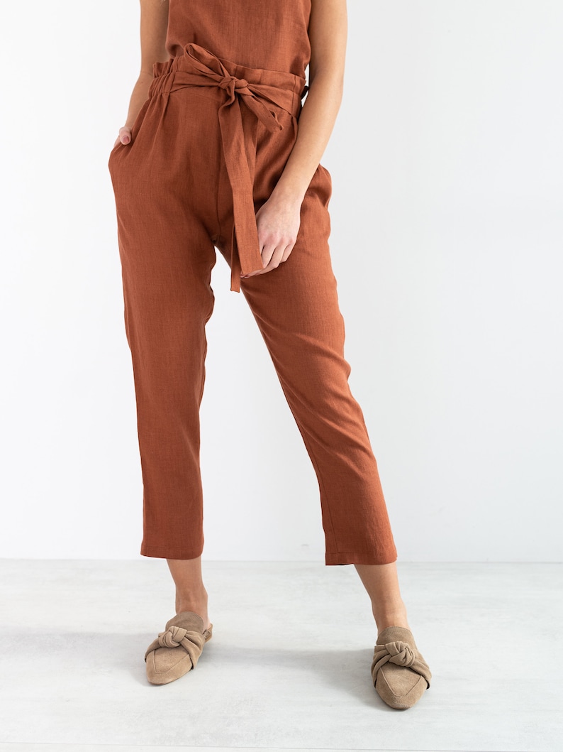 NOAH Linen Pants for Women / High Waisted Linen Trousers image 4