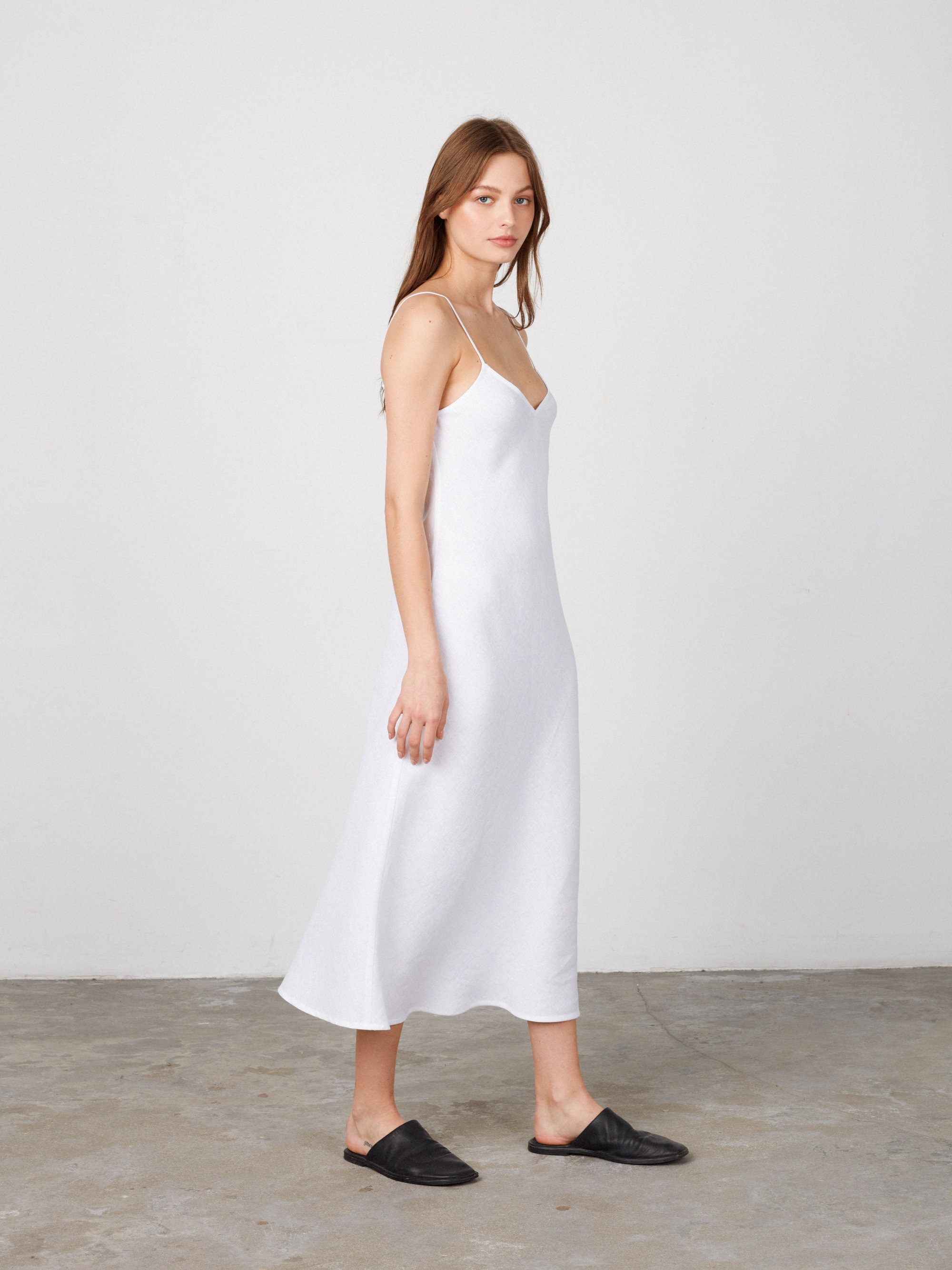 linen bias cut dress Linen Bias Cut Dress, Woman Linen Dress, Washed Linen Dress, Summer Dress, CHLOOE