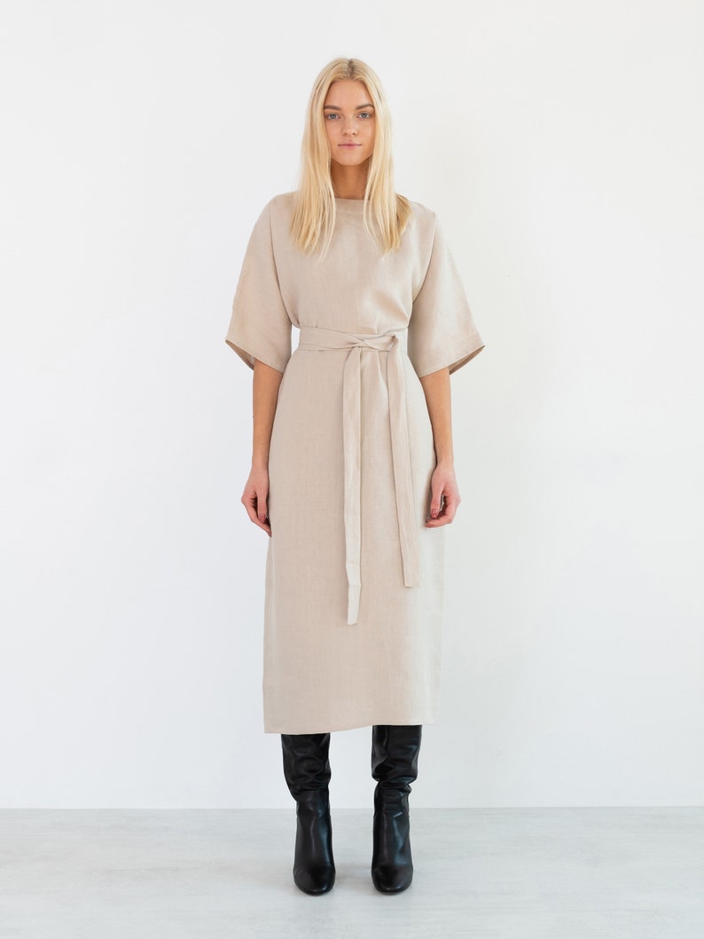 ROBE en lin CLEMENTINE / Robe d'été Kimono avec ceinture ...