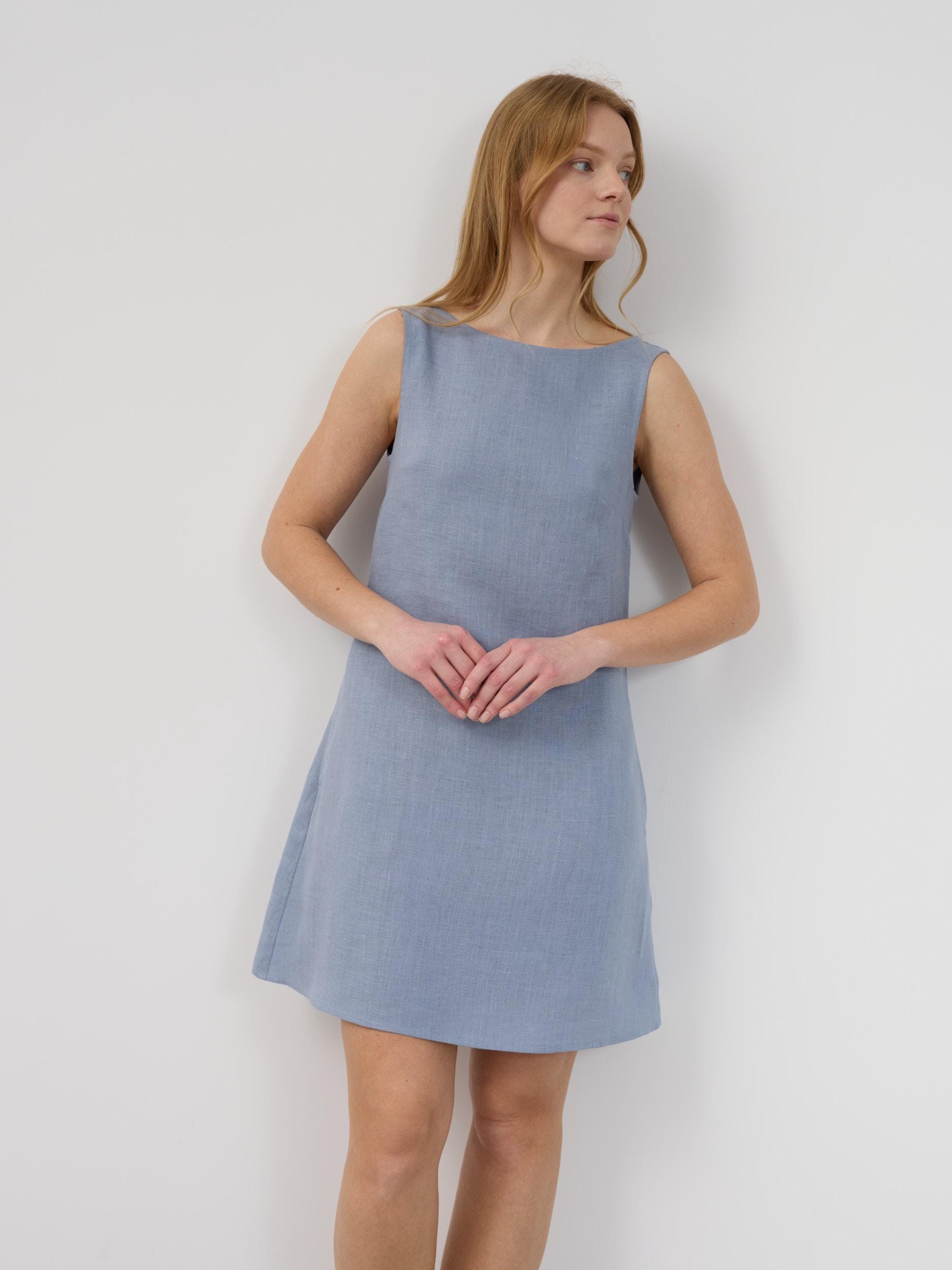 Robe longue en lin grande taille de couleur lin