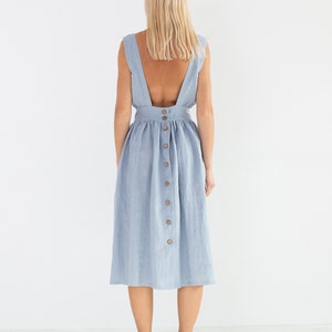 MAY Linen Dress / Open Back Dress image 6