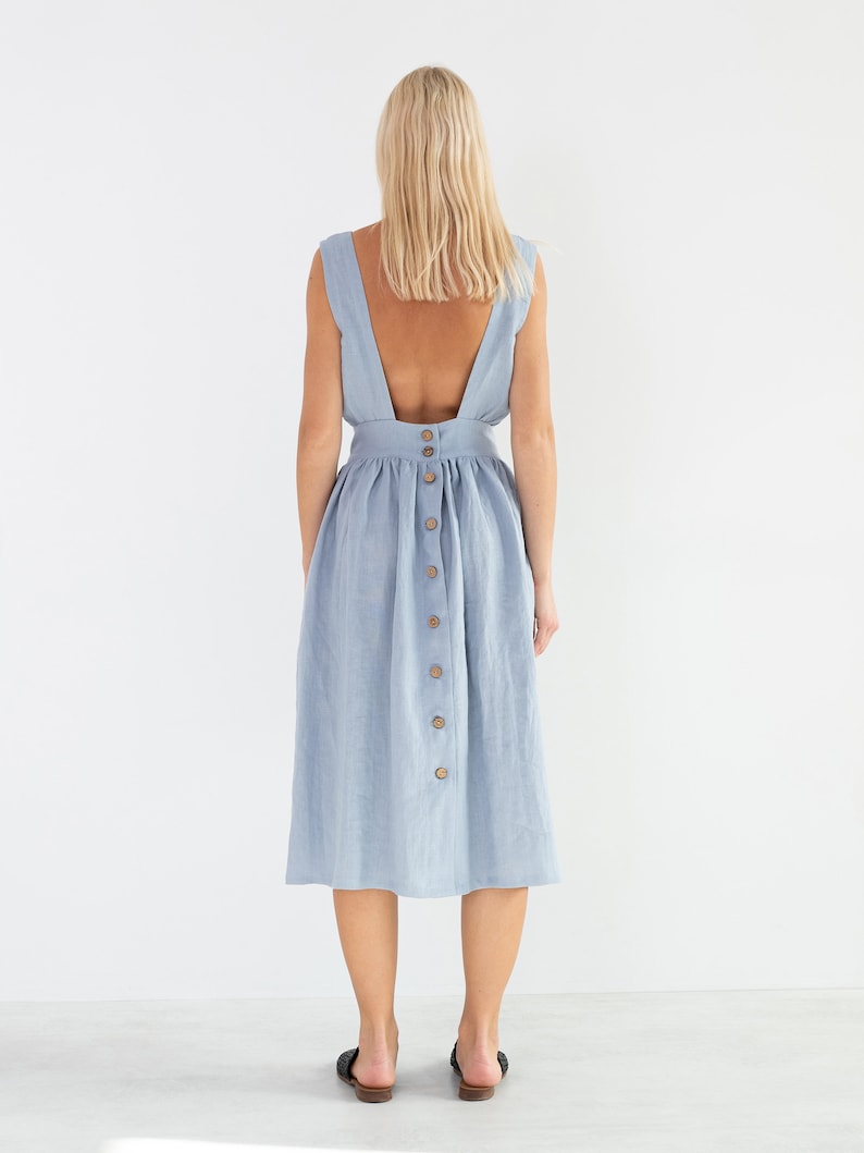 MAY Linen Dress / Open Back Dress image 6