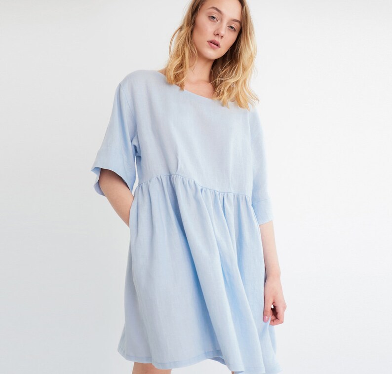 smock linen dress