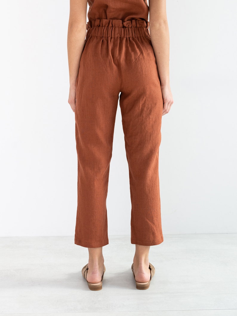 NOAH Linen Pants for Women / High Waisted Linen Trousers image 6