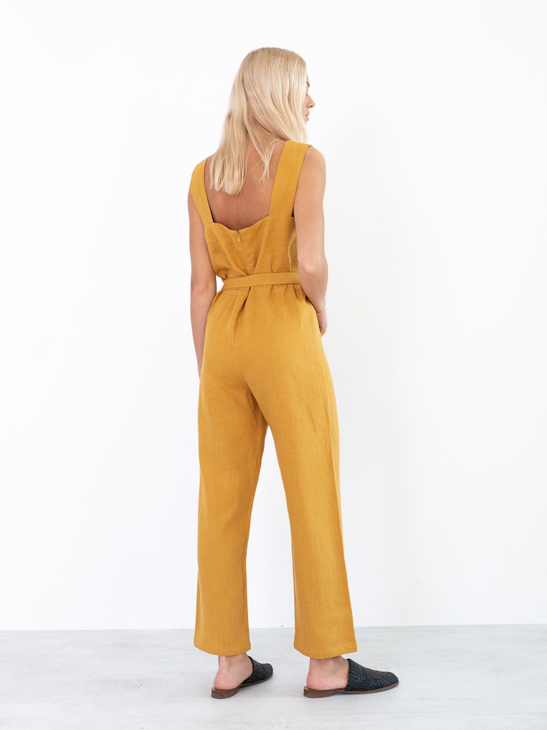 DAKOTA Linen Jumpsuit for Women / Linen Overalls / Linen Romper image 5