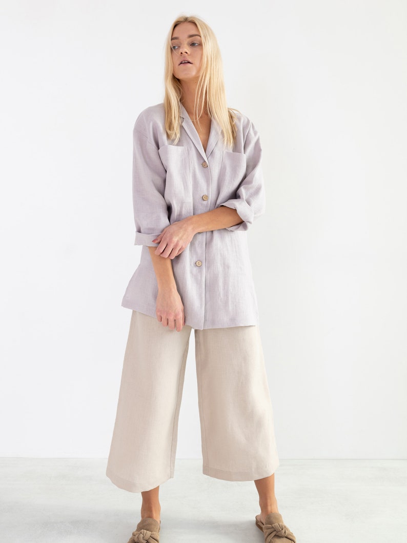 Ready to ship / ROSEMARY Linen Shirt / Oversized image 3