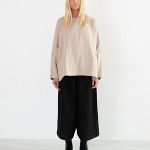 RUMI Långärmad linneblus / Lös linnetunika bild 2