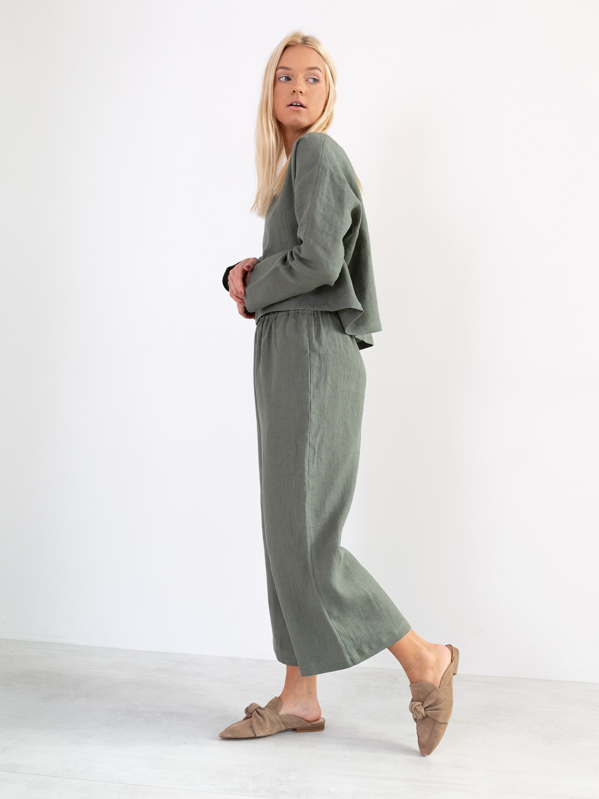 RILEY Linen Pants for Women / Wide Leg 