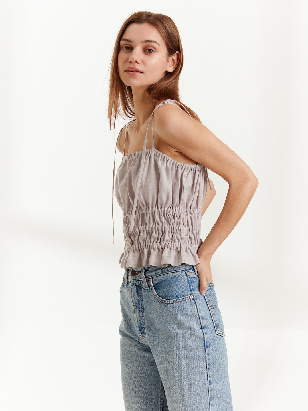 Haut En Lin Rose Monsoon Taille 8 - Manches Courtes, Neuf Avec étiquettes