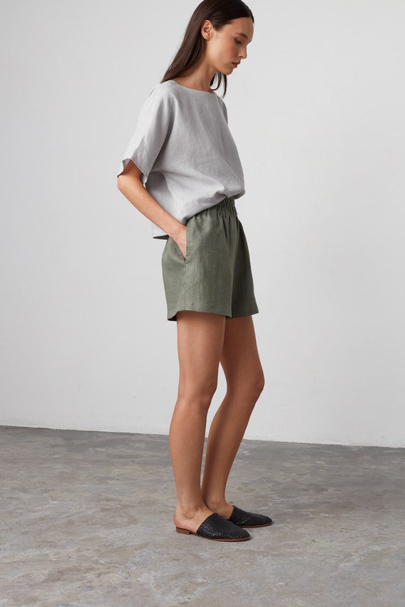 ISLA High Waisted Linen Shorts / Handmade Clothing for Women