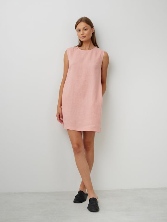 strapless open back dress Carly Airbrush Tennis Dress in Pink main image 1