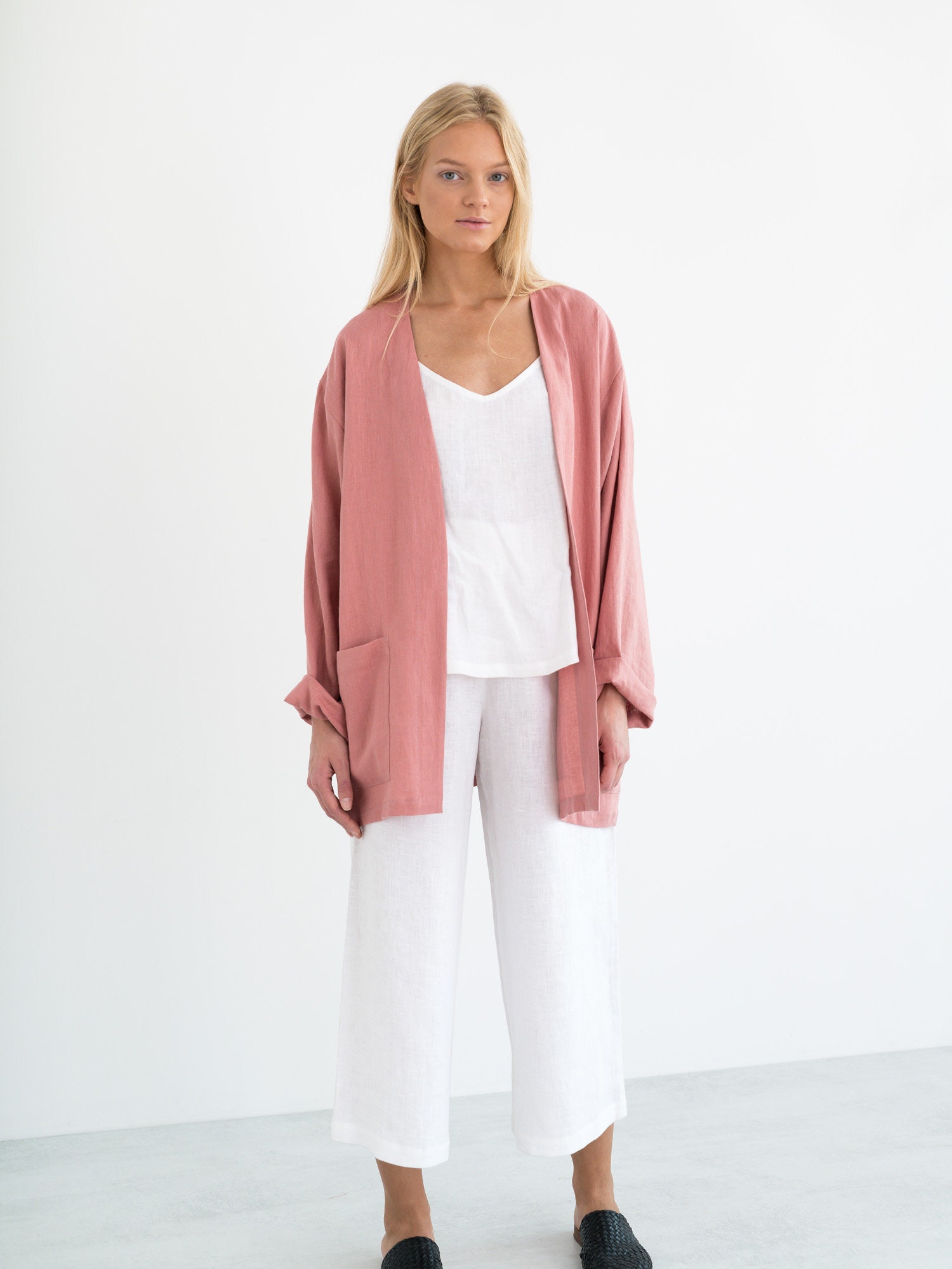 SELBY Linen Jacket / Loose Linen Blazer / Oversize Linen - Etsy