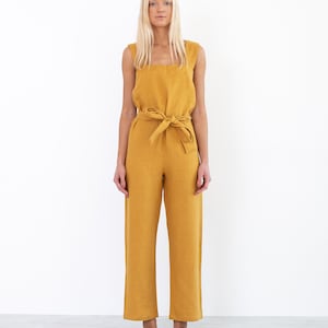 DAKOTA Linen Jumpsuit for Women / Linen Overalls / Linen Romper image 2