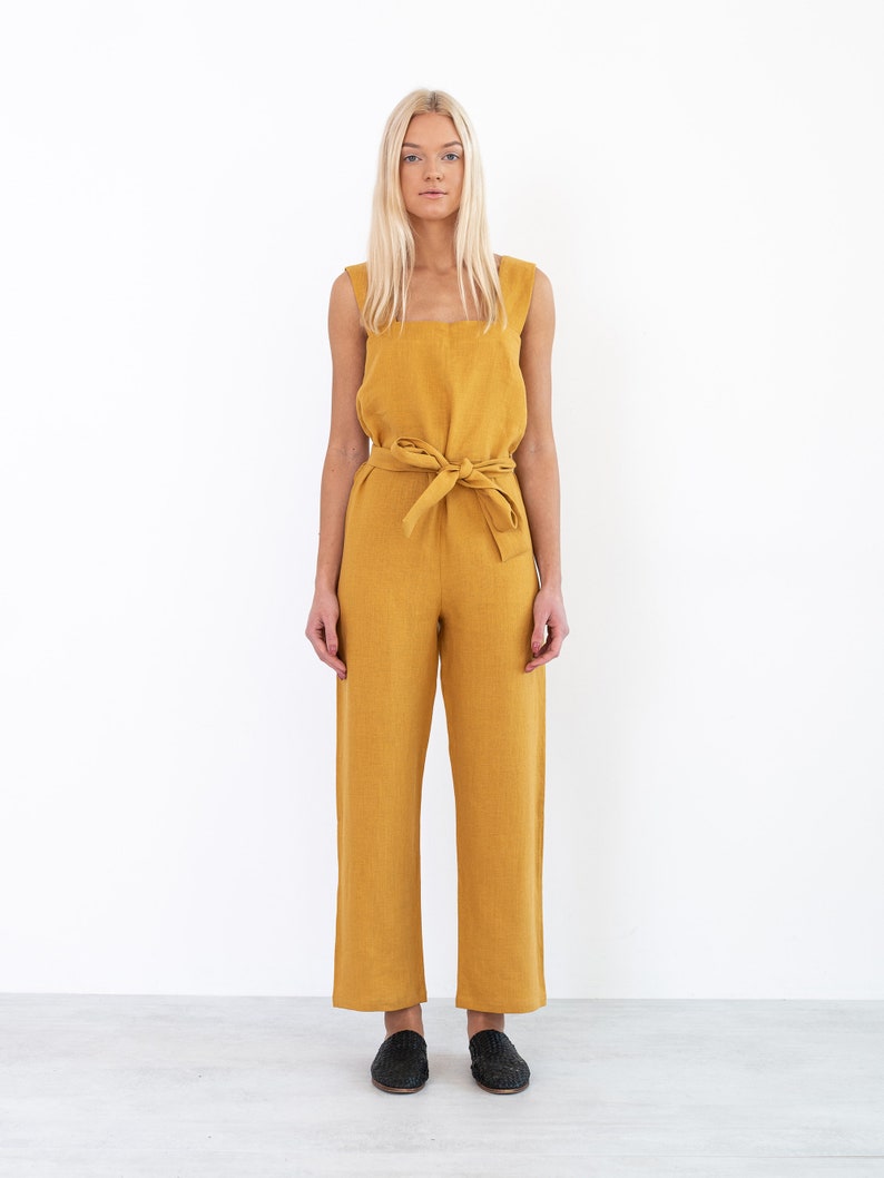 DAKOTA Linen Jumpsuit for Women / Linen Overalls / Linen Romper image 2