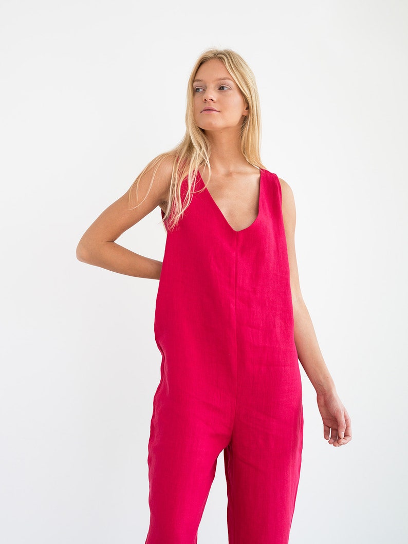 linen jumpsuit sleeveless