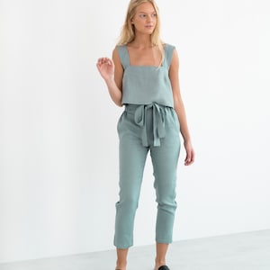 NOAH Linen Pants / Paper Bag Pants / Tapered Linen Pants / Linen ...