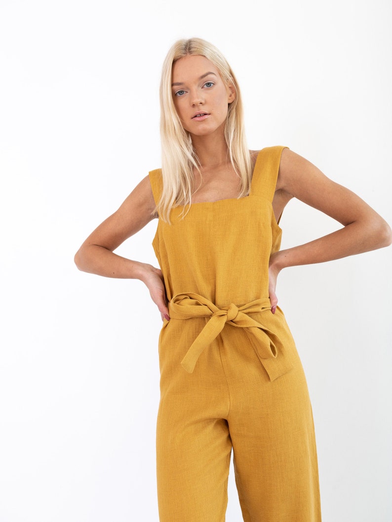 DAKOTA Linen Jumpsuit for Women / Linen Overalls / Linen Romper image 1